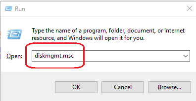 باز کردن disk management در ویندوز