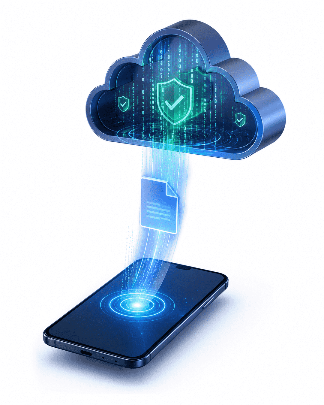 فرآیند اسکن آنلاین موبایل و تحلیل ابری فایل ها