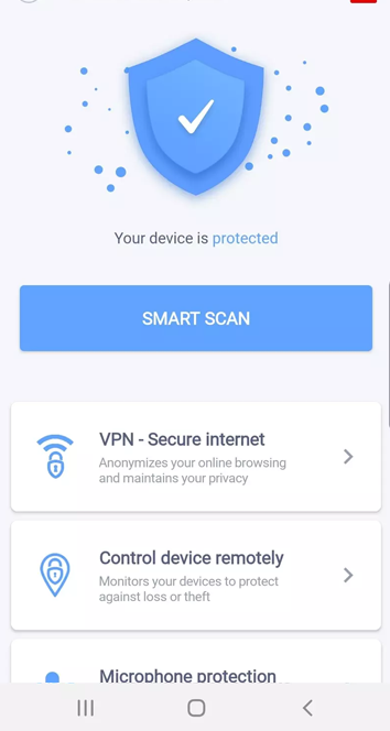 محیط آنتی ویروس Avira در گوشی اندرویدی
