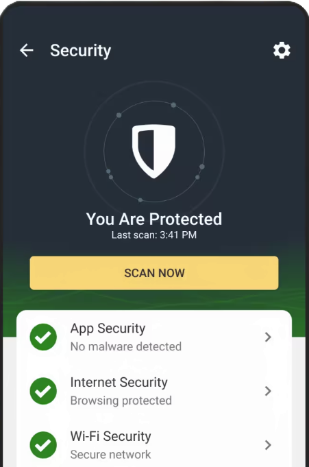 محیط آنتی ویروس Norton 360 در گوشی های اندرویدی